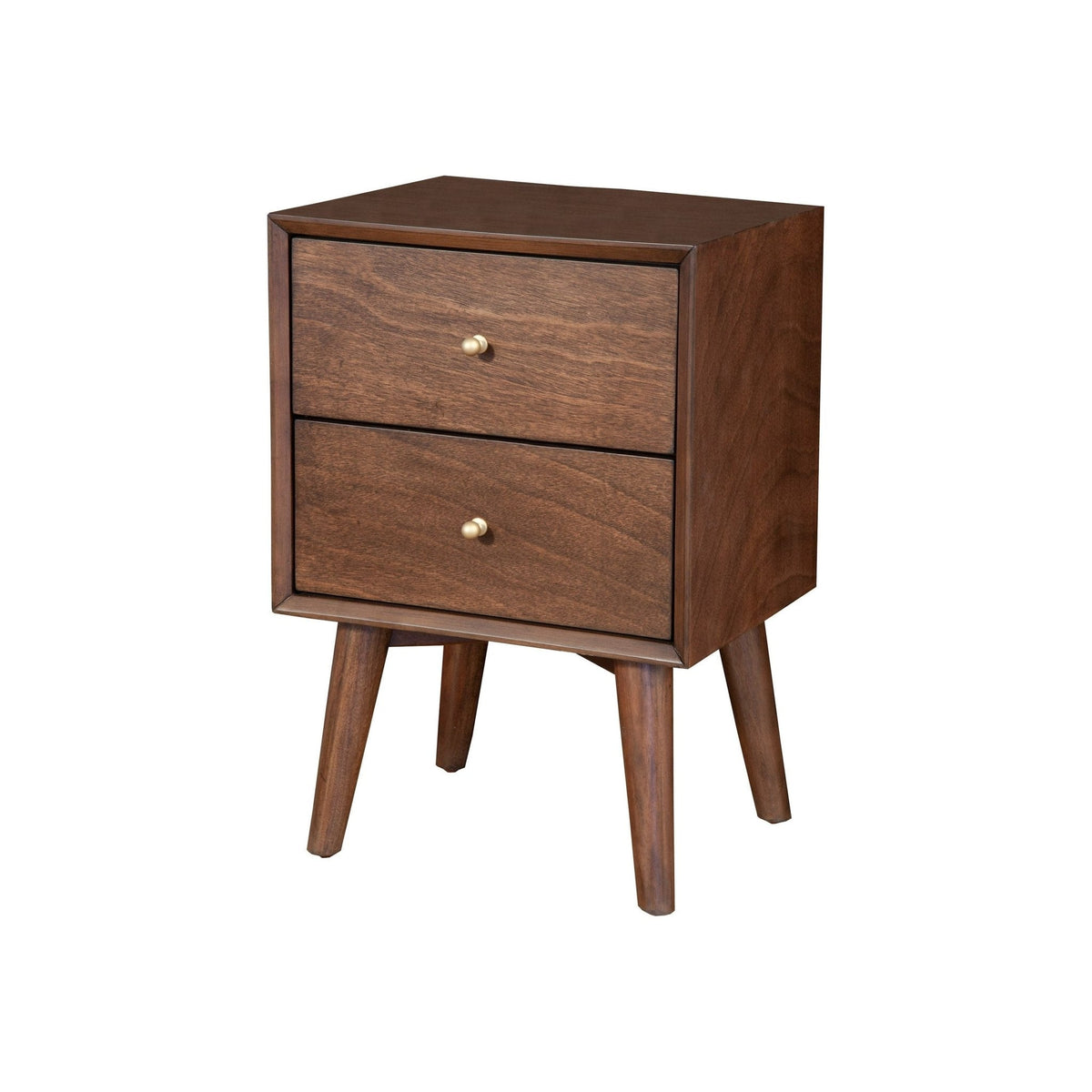 Flynn Mid-Century Nightstand in Espresso Walnut with Open Shelf – view 4