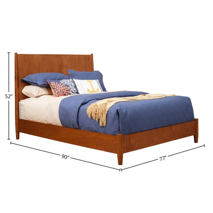 Flynn Mid-Century Panel Bed in Chestnut Solid Mahogany – view 6