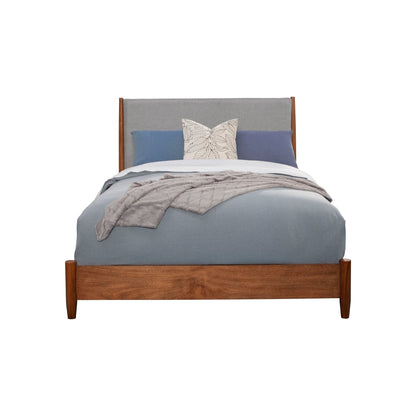 Flynn Two-Tone Panel Bed in Chestnut and Grey with Slat Headboard – view 5