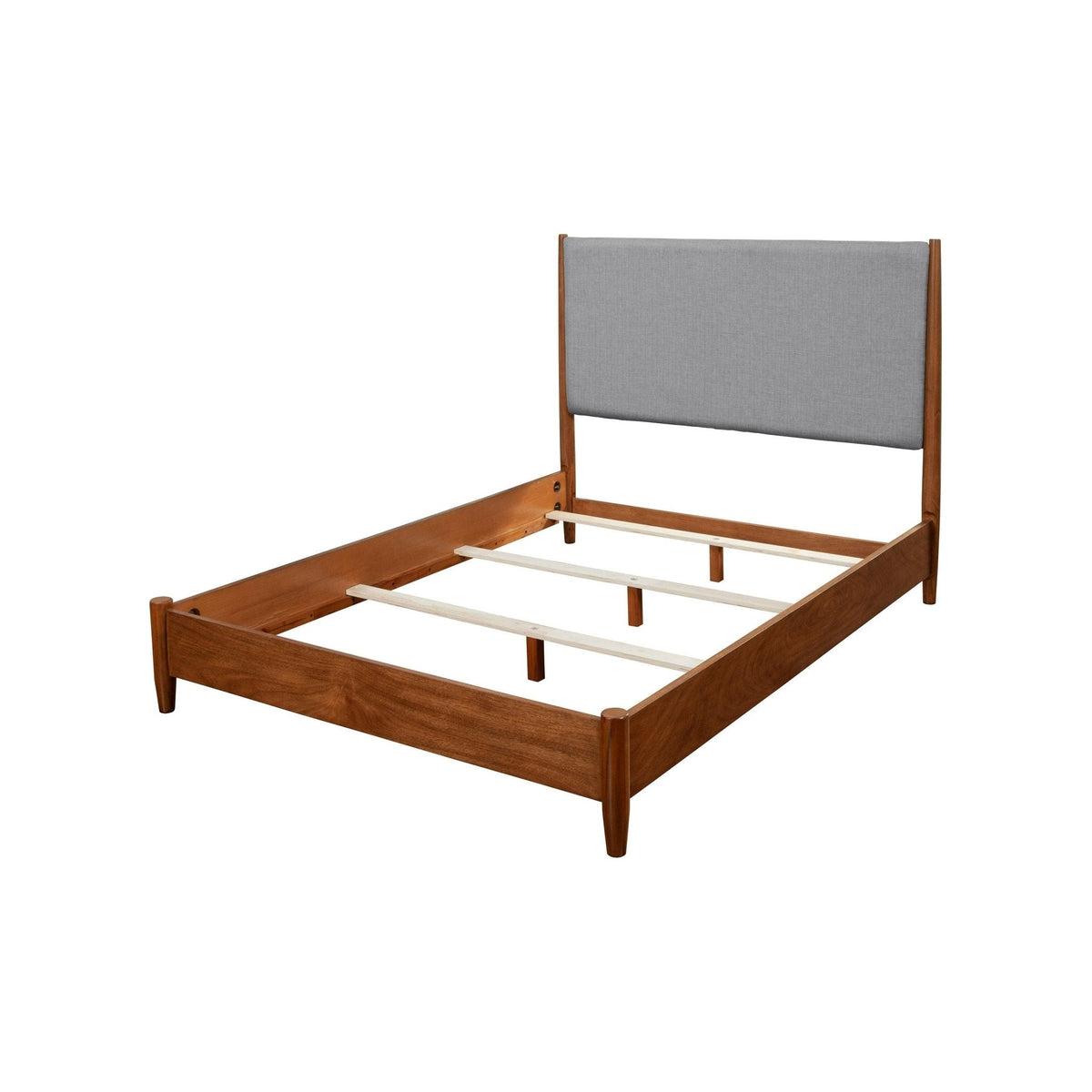 Flynn Two-Tone Panel Bed in Chestnut and Grey with Slat Headboard – view 8