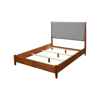 Flynn Two-Tone Panel Bed in Chestnut and Grey with Slat Headboard – view 8