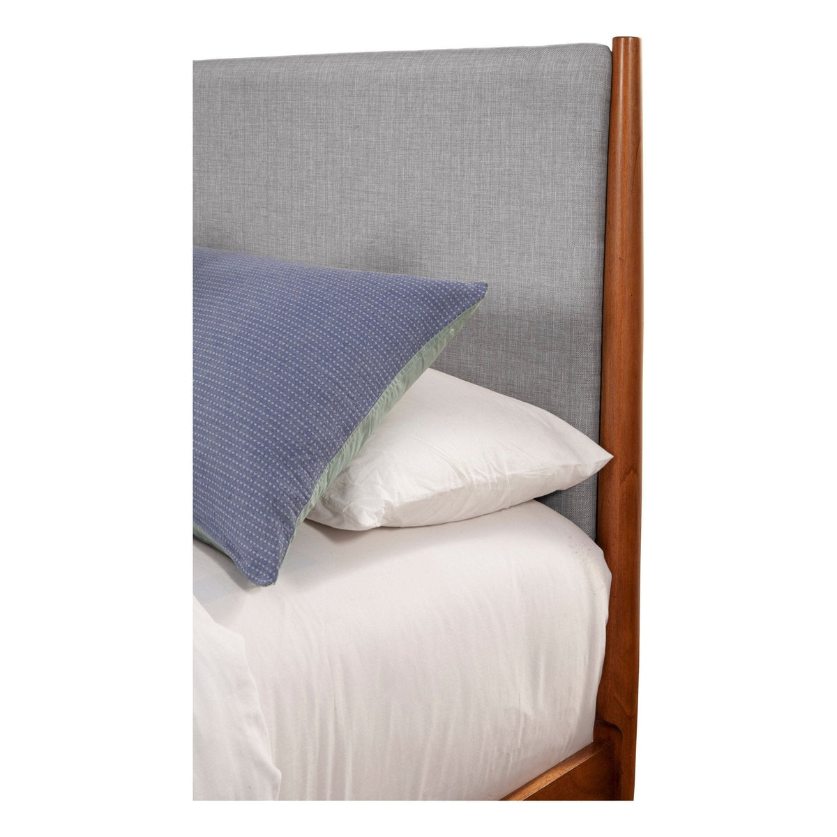 Flynn Two-Tone Panel Bed in Chestnut and Grey with Slat Headboard – view 7