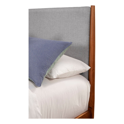 Flynn Two-Tone Panel Bed in Chestnut and Grey with Slat Headboard – view 7