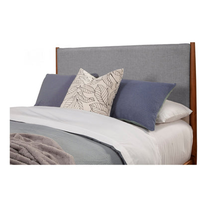Flynn Two-Tone Panel Bed in Chestnut and Grey with Slat Headboard – view 4