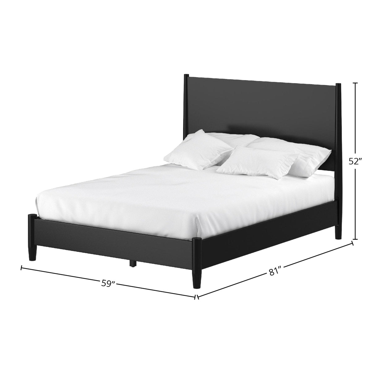 Flynn Panel Bed in Matte Black with Sculpted Slat Headboard – view 12