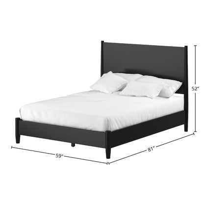Flynn Panel Bed in Matte Black with Sculpted Slat Headboard – view 12