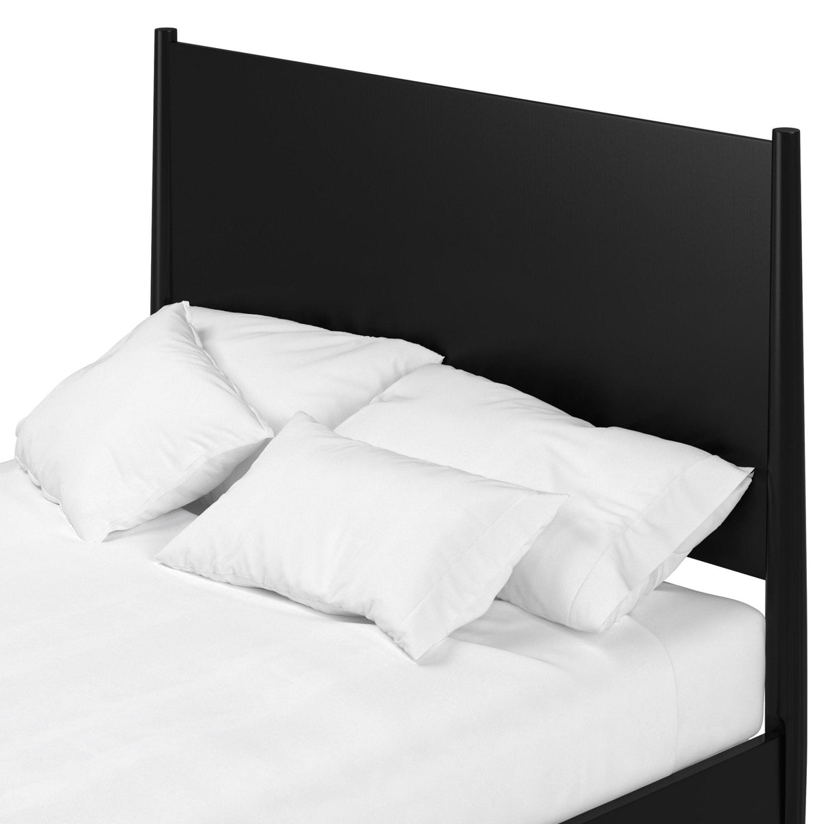 Flynn Panel Bed in Matte Black with Sculpted Slat Headboard – view 8