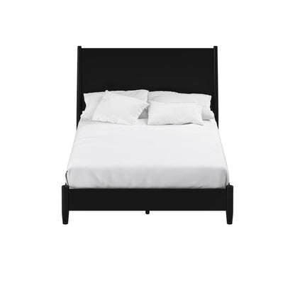 Flynn Panel Bed in Matte Black with Sculpted Slat Headboard – view 6