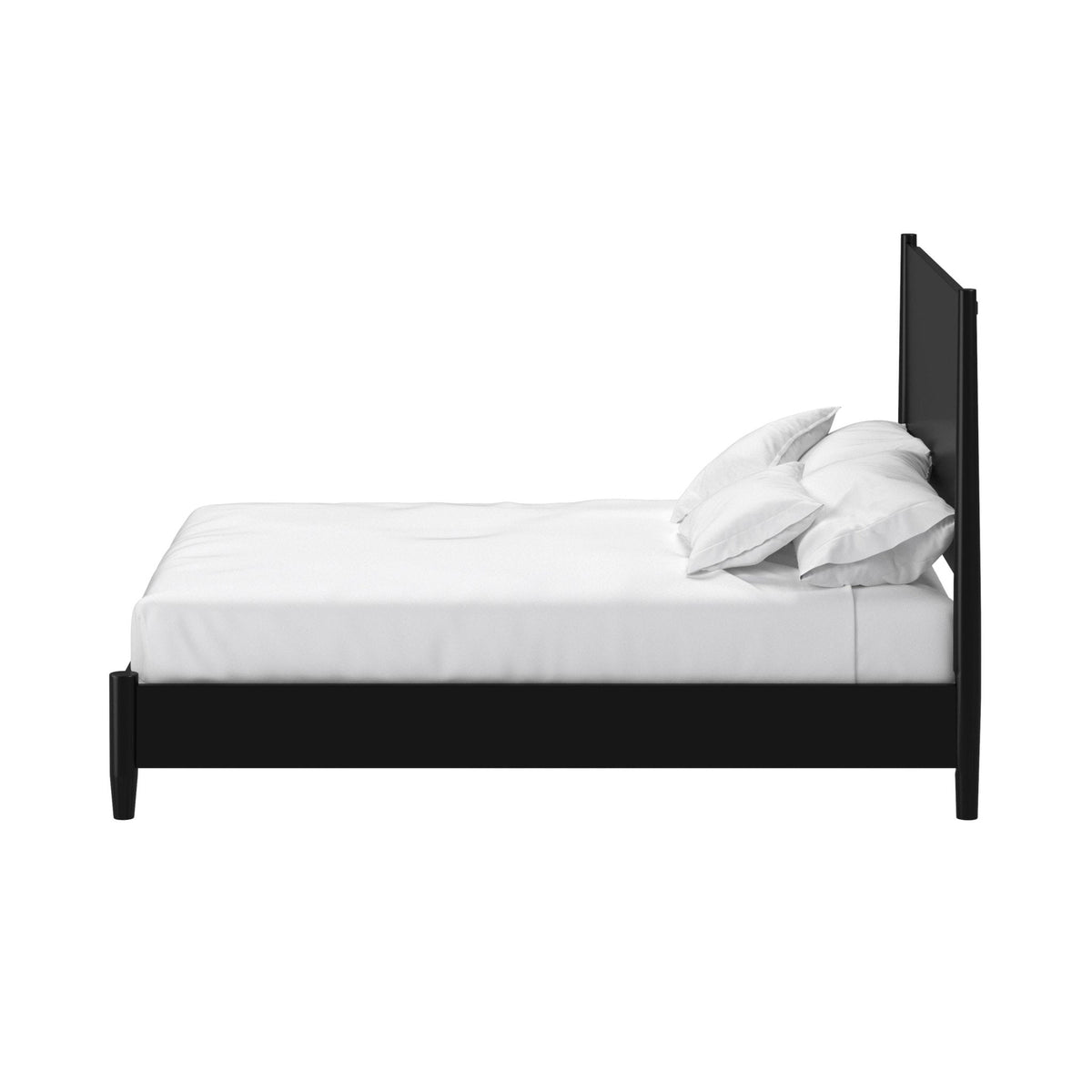 Flynn Panel Bed in Matte Black with Sculpted Slat Headboard – view 7