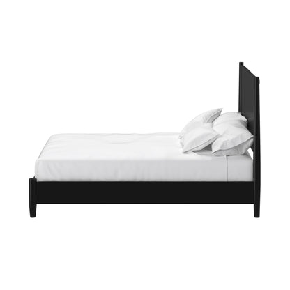 Flynn Panel Bed in Matte Black with Sculpted Slat Headboard – view 7
