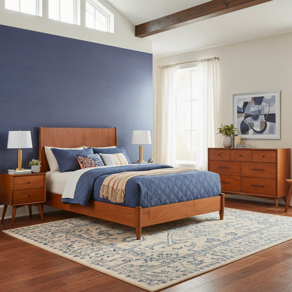 Solid Mahogany Flynn Panel Bed in Chestnut