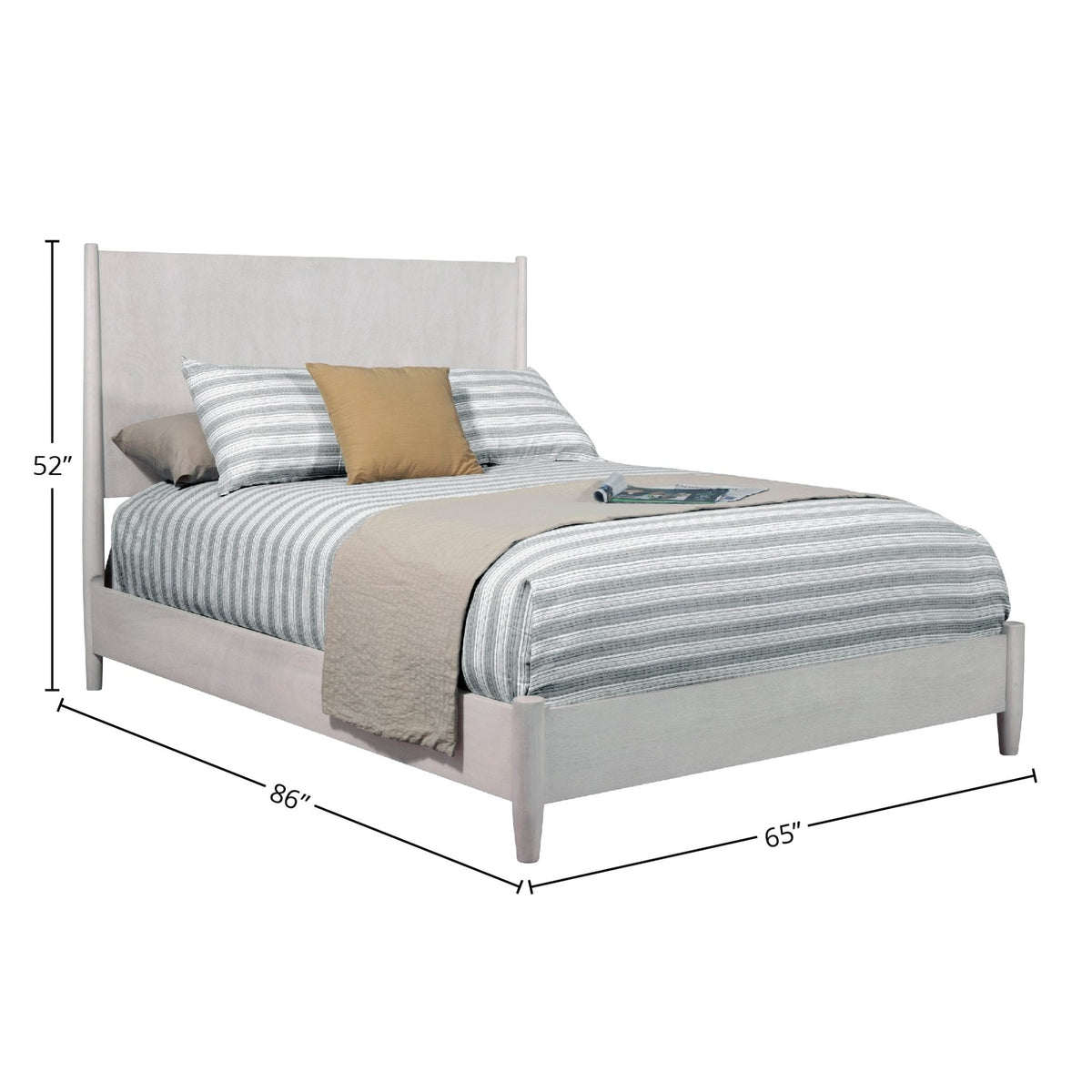Flynn Panel Bed in Muted Gray with Sculpted Slat Headboard – view 8