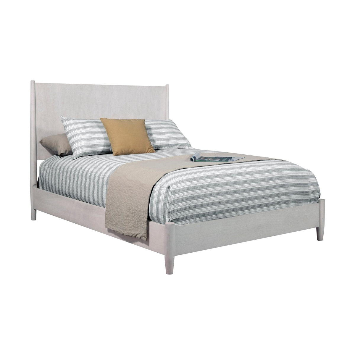 Flynn Panel Bed in Muted Gray with Sculpted Slat Headboard – view 3