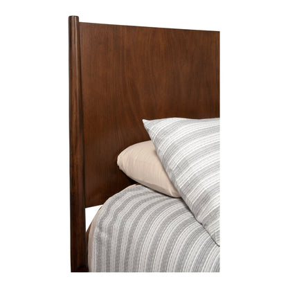 Flynn Panel Bed in Rich Walnut with Sculpted Slat Headboard – view 7