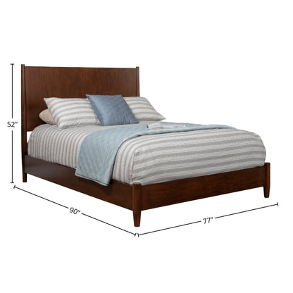 Flynn Panel Bed in Rich Walnut with Sculpted Slat Headboard – view 15