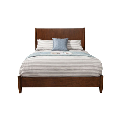 Flynn Panel Bed in Rich Walnut with Sculpted Slat Headboard – view 5
