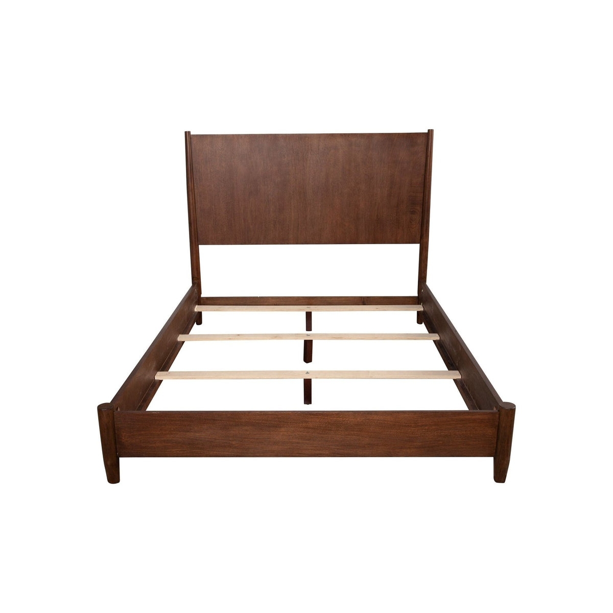Flynn Panel Bed in Rich Walnut with Sculpted Slat Headboard – view 13