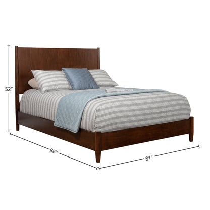 Flynn Panel Bed in Rich Walnut with Sculpted Slat Headboard – view 16