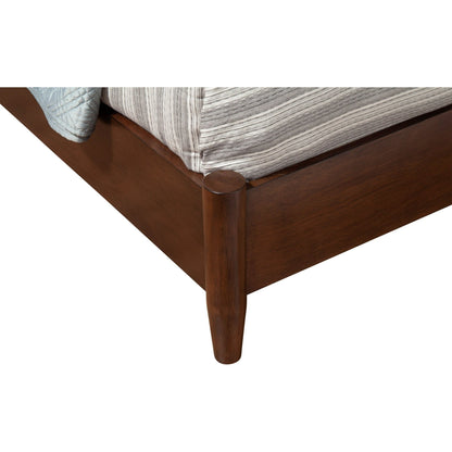 Flynn Panel Bed in Rich Walnut with Sculpted Slat Headboard – view 9