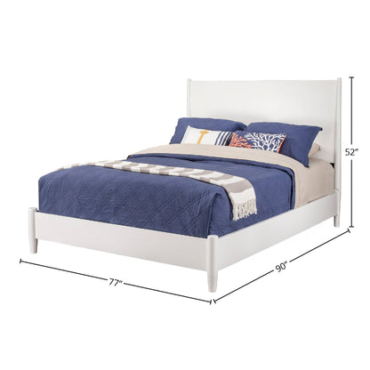 Flynn Panel Bed in White with Sculpted Slat Headboard – view 8