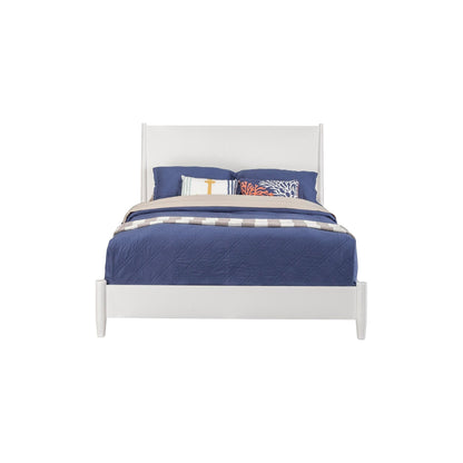 Flynn Panel Bed in White with Sculpted Slat Headboard – view 6
