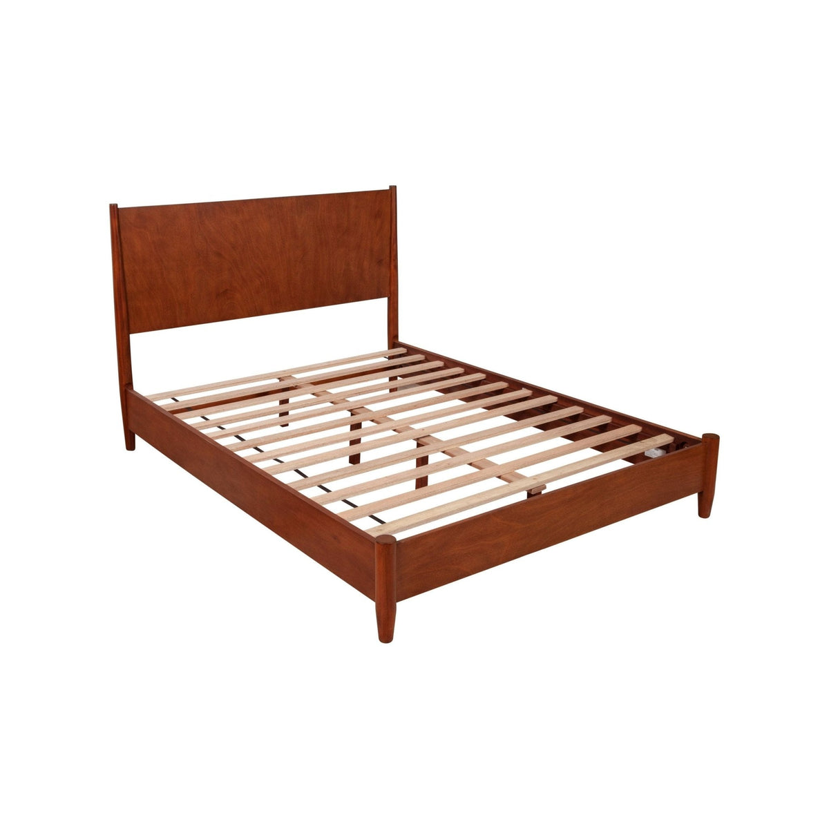 Flynn Platform Bed in Chestnut Solid Mahogany, Mid-Century Style – view 5