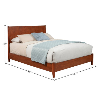Flynn Platform Bed in Chestnut Solid Mahogany, Mid-Century Style – view 6
