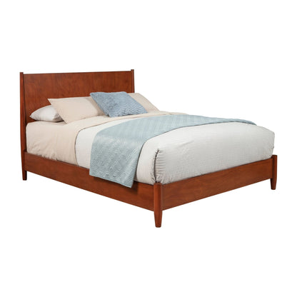 Flynn Platform Bed in Chestnut Solid Mahogany, Mid-Century Style – view 4