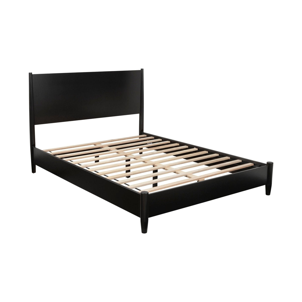 Flynn Low-Profile Platform Bed in Matte Black with Tapered Legs – view 6