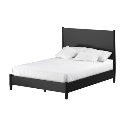 Flynn Low-Profile Platform Bed in Matte Black with Tapered Legs – view 7