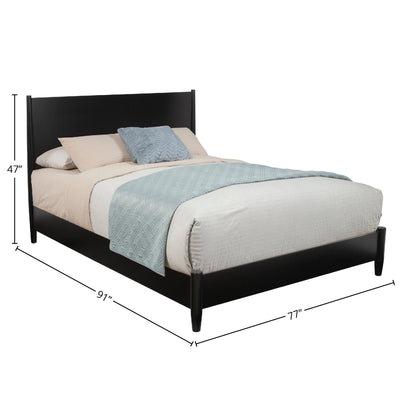 Flynn Low-Profile Platform Bed in Matte Black with Tapered Legs – view 12
