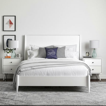 White Platform Bed, Flynn | Contemporary Low-Profile Design