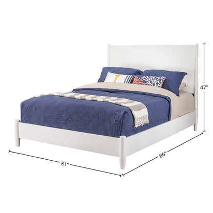Flynn Low-Profile Platform Bed in White with Tapered Legs – view 8