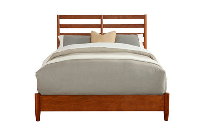 Flynn Retro Bed in Chestnut Solid Mahogany, Mid-Century Design – view 3