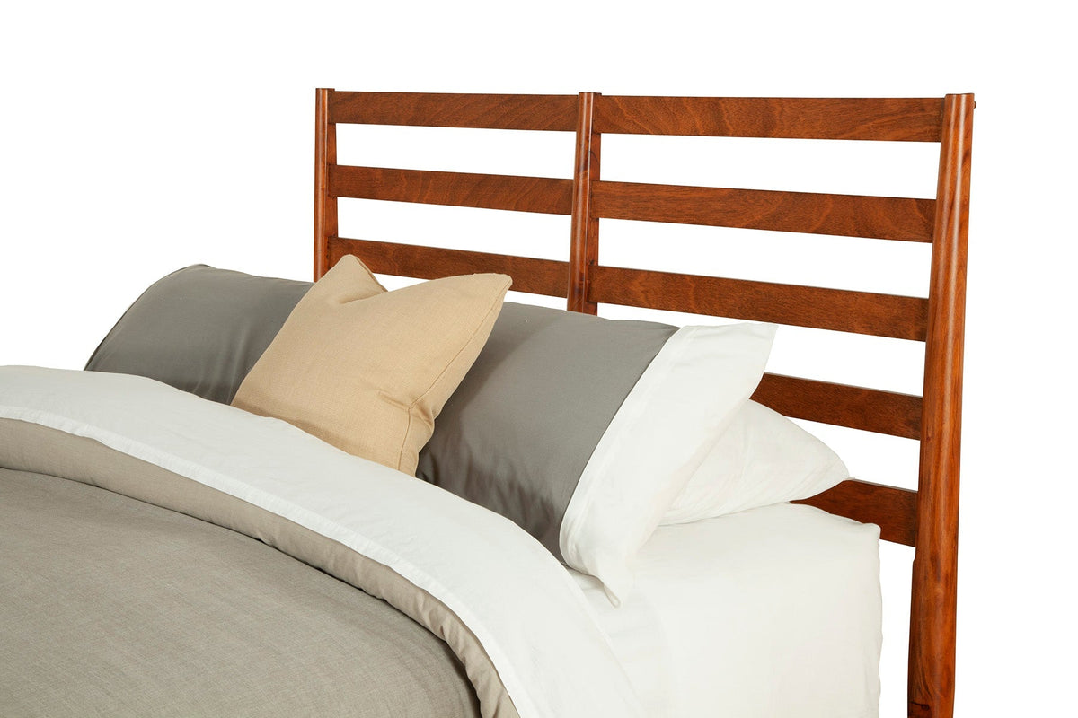 Flynn Retro Bed in Chestnut Solid Mahogany, Mid-Century Design – view 5