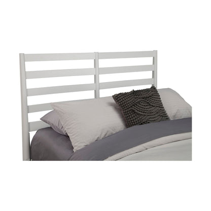Flynn Retro Bed in Matte White Solid Mahogany, Mid-Century – view 6