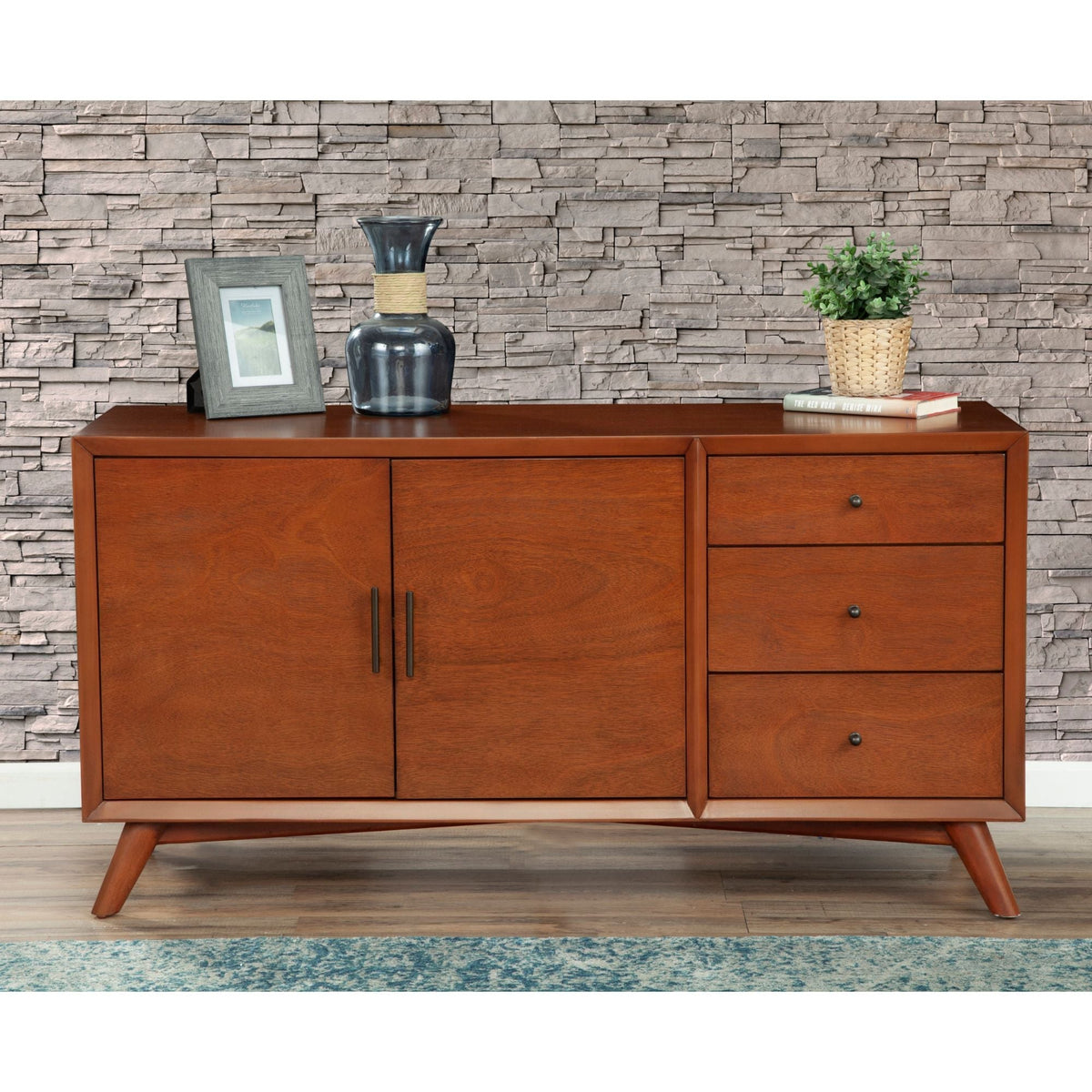 Flynn Solid Mahogany Mid-Century Sideboard, Chestnut – view 3