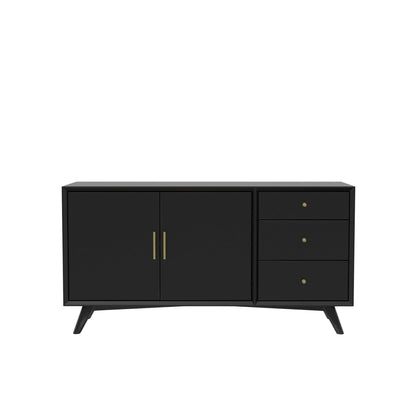 Flynn Mid-Century Modern Sideboard, Matte Black – view 2