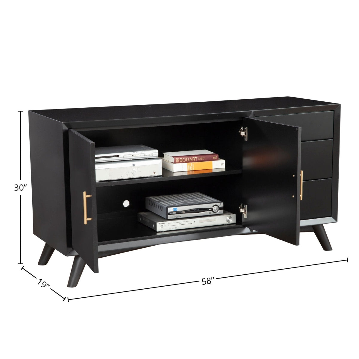 Flynn Mid-Century Modern Sideboard, Matte Black – view 13