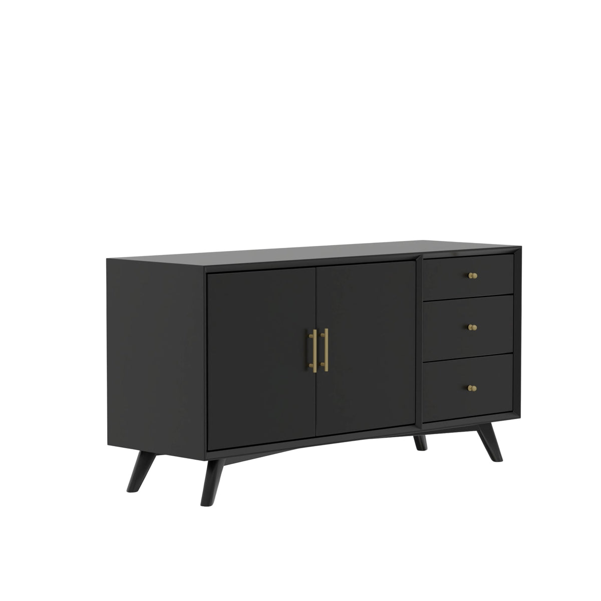 Flynn Mid-Century Modern Sideboard, Matte Black – view 3