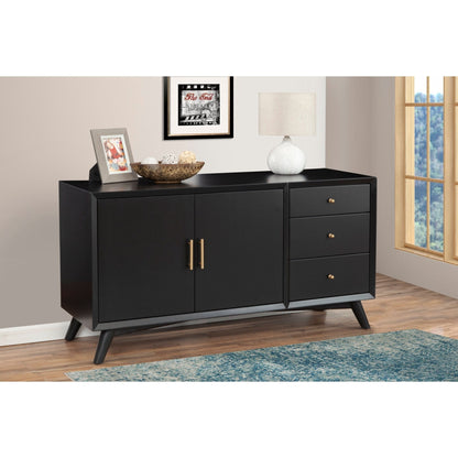 Flynn Mid-Century Modern Sideboard, Matte Black – view 5