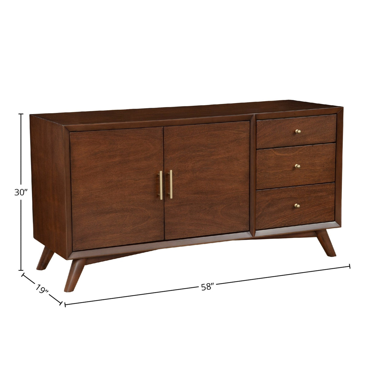 Flynn Mid-Century Modern Sideboard with Drawers, Walnut – view 7