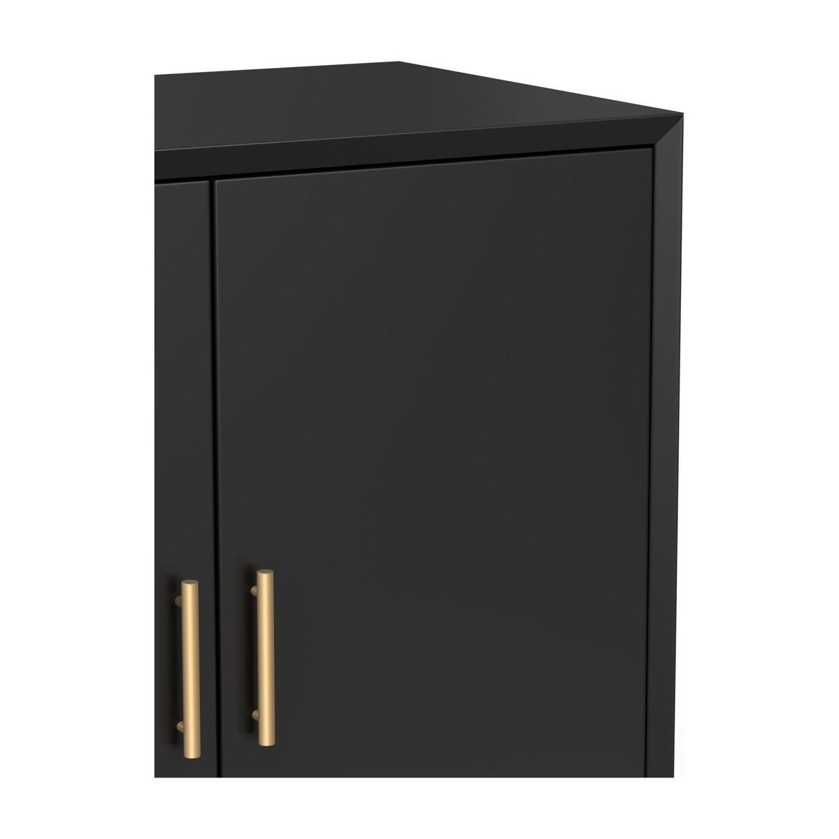Flynn Small Bar Cabinet with Wine and Stemware Storage, Black – view 6