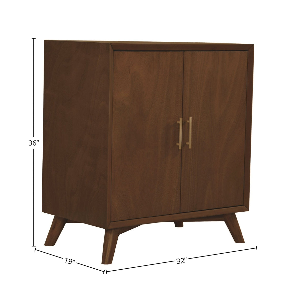 Flynn Small Bar Cabinet with Wine and Stemware Storage, Walnut – view 8