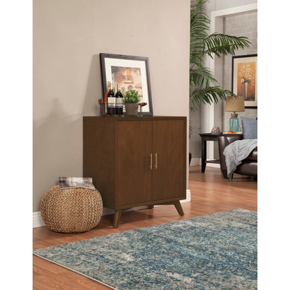 Flynn Small Bar Cabinet with Wine and Stemware Storage, Walnut – view 2