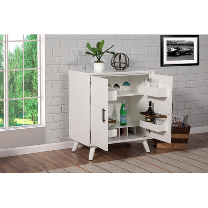 Flynn Small Bar Cabinet with Stemware Storage, Matte White – view 5