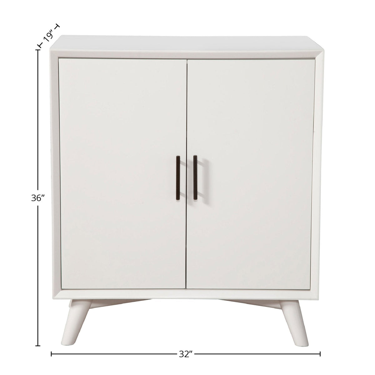 Flynn Small Bar Cabinet with Stemware Storage, Matte White – view 11