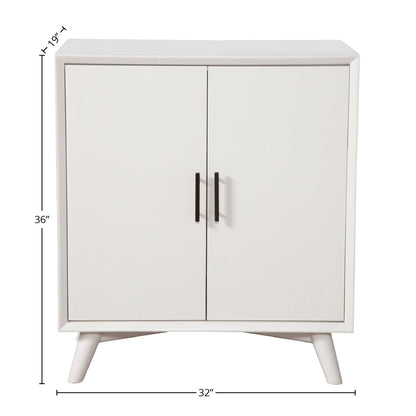Flynn Small Bar Cabinet with Stemware Storage, Matte White – view 11