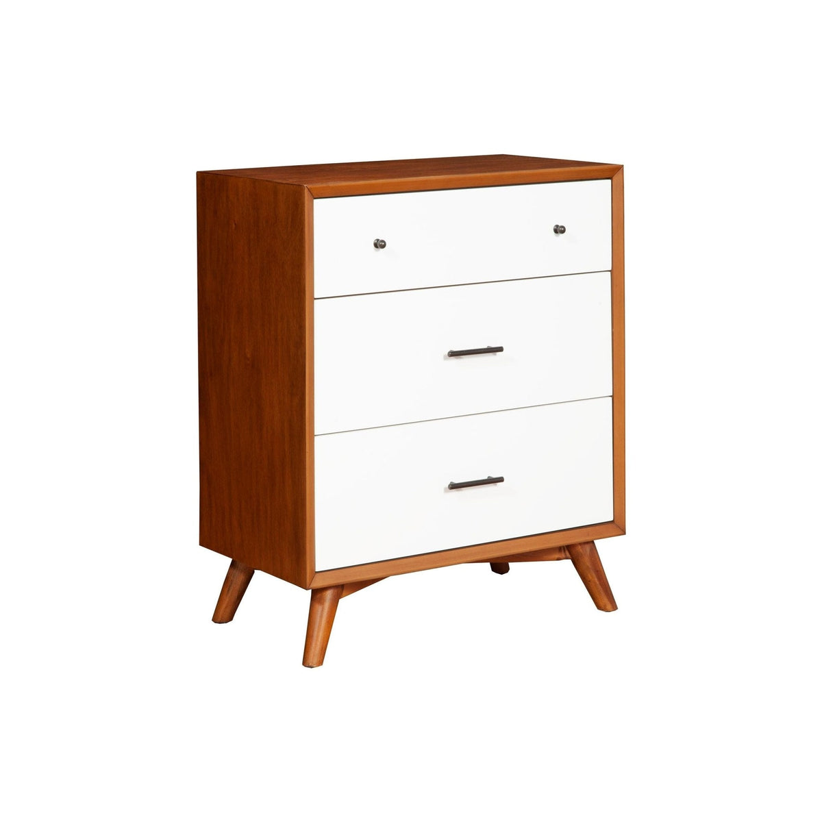 Flynn Small 5-Drawer Chest in Two-Tone Chestnut and White Finish – view 3