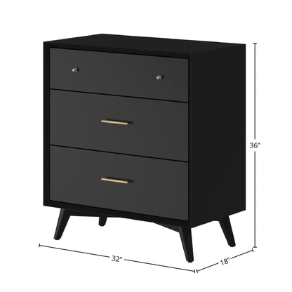 Flynn Compact 5-Drawer Small Chest with Dovetail Drawers, Black – view 9